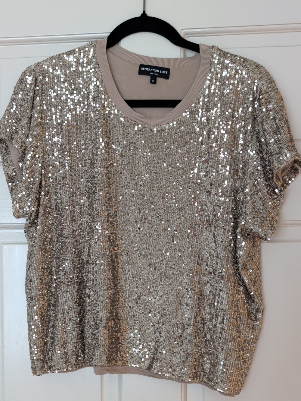 Generation Love Champagne Sequin Short-Sleeve Tee